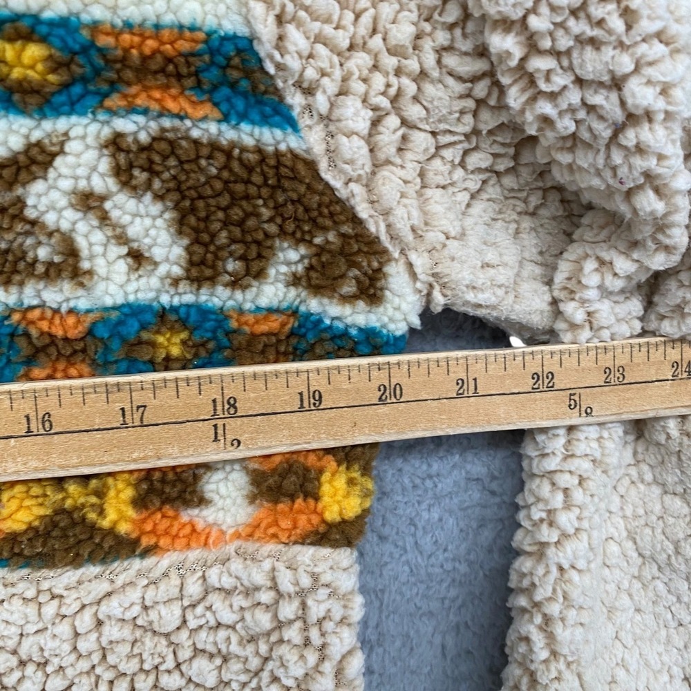 Simply Southern Fuzzy Bear Southwestern Print Quarter Zip Pullover Women's S - Picture 10 of 11